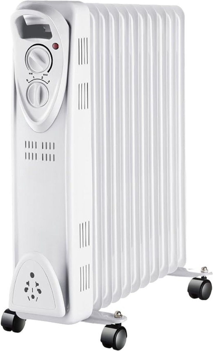 RWB® Olieradiator - Oliekachel - Elektrische Kachel - Wit - 48cm x 24cm x 60cm