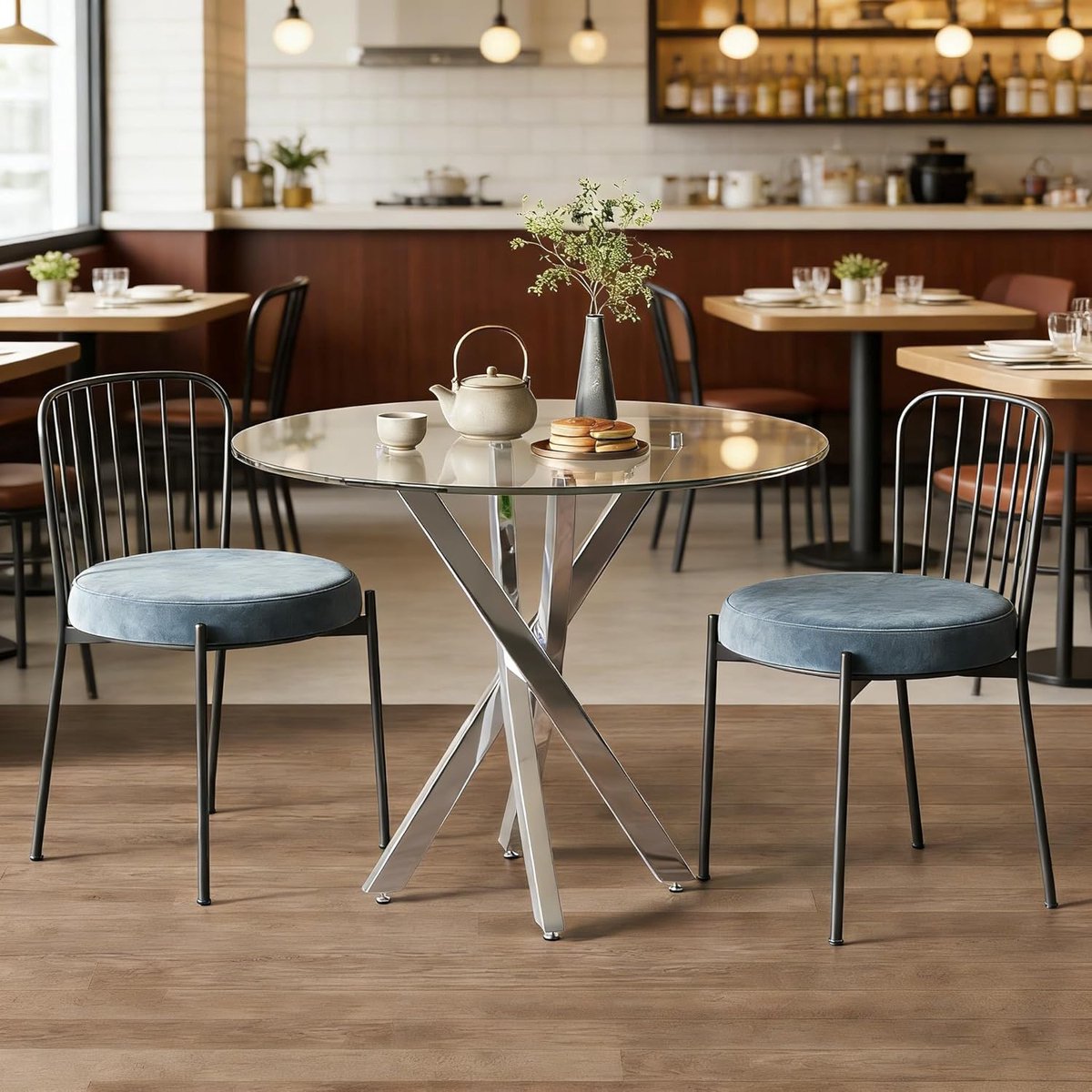 Eettafel Uitschuifbaar - Ronde naar Ovale Eetkamertafel - Scandinavisch Design - Ruimtebesparend voor 4-6 Personen - 100/140x100x75 cm -- Vermissen