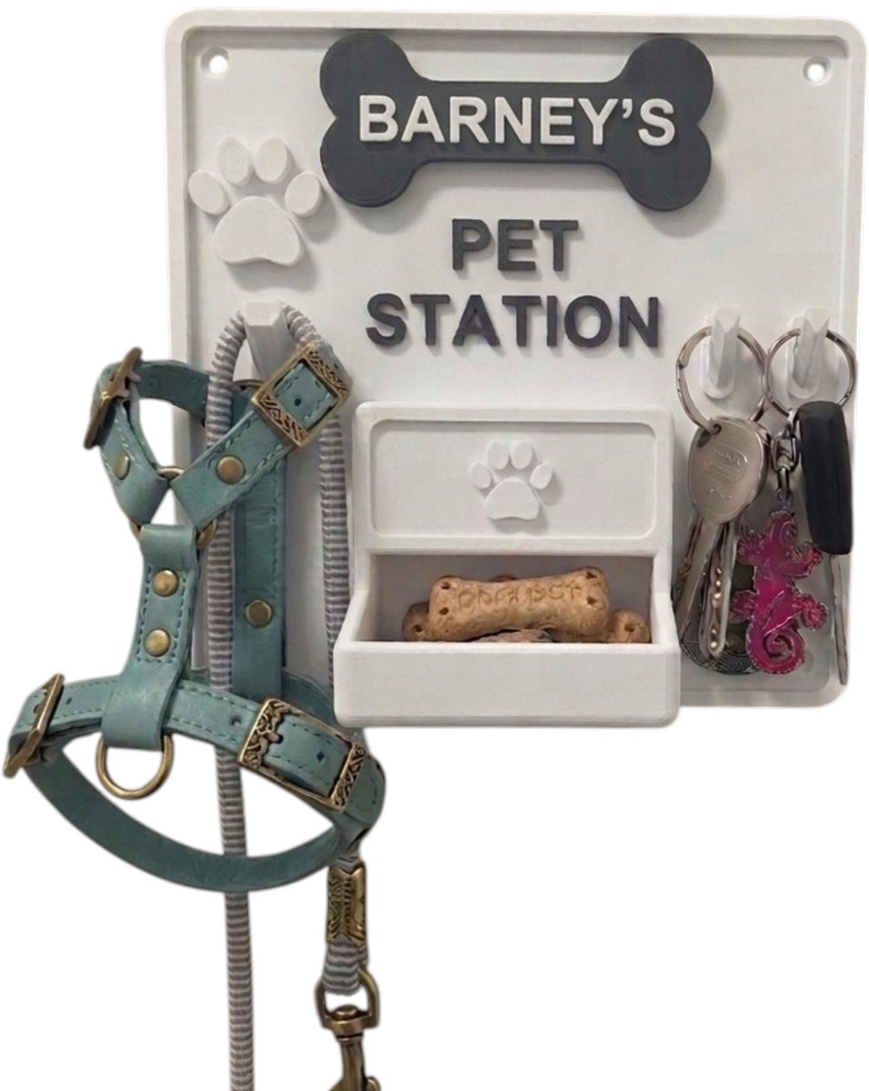 Gepersonaliseerde Pet Station – Hondenriem Houder & Organizer – Inclusief Poepzakjes Dispenser