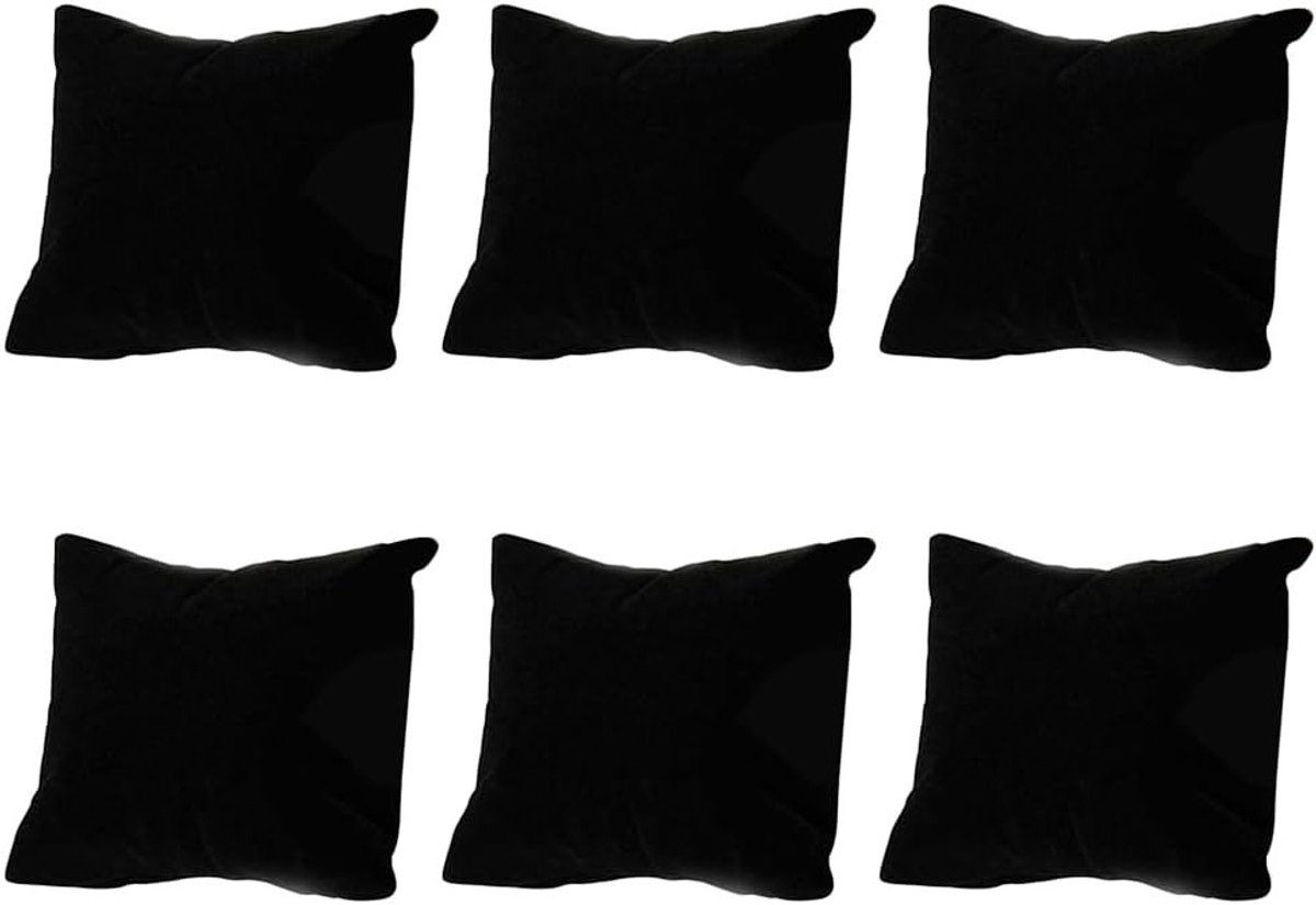 Zwarte fluwelen horloge- en sieraden-displaykussen voor 6 stuks - Perfect voor opslag en presentatie