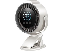 Ventilatoren-mini ventilator-Oplaadbare Klemventilator met 100 Snelheden - Draagbare Clip-on Fan met LED Nachtlampje - 720° Draaibaar - 12 Uur Batterij - Stille USB Tafelventilator voor Kinderwagen, Bureau, Bed en Camping
