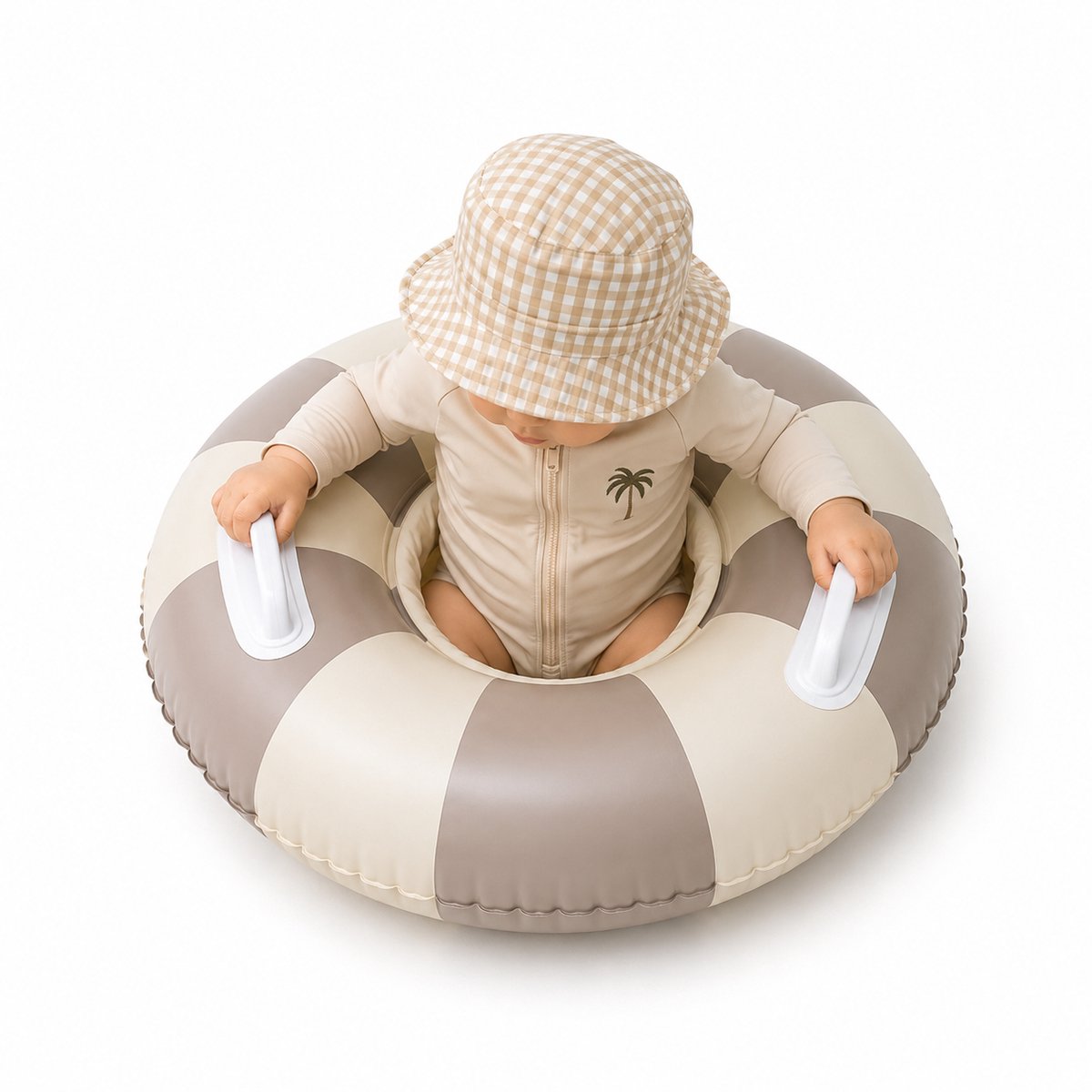 BRD Zwemband Beige - Zwemring - Zitje - Handgrepen