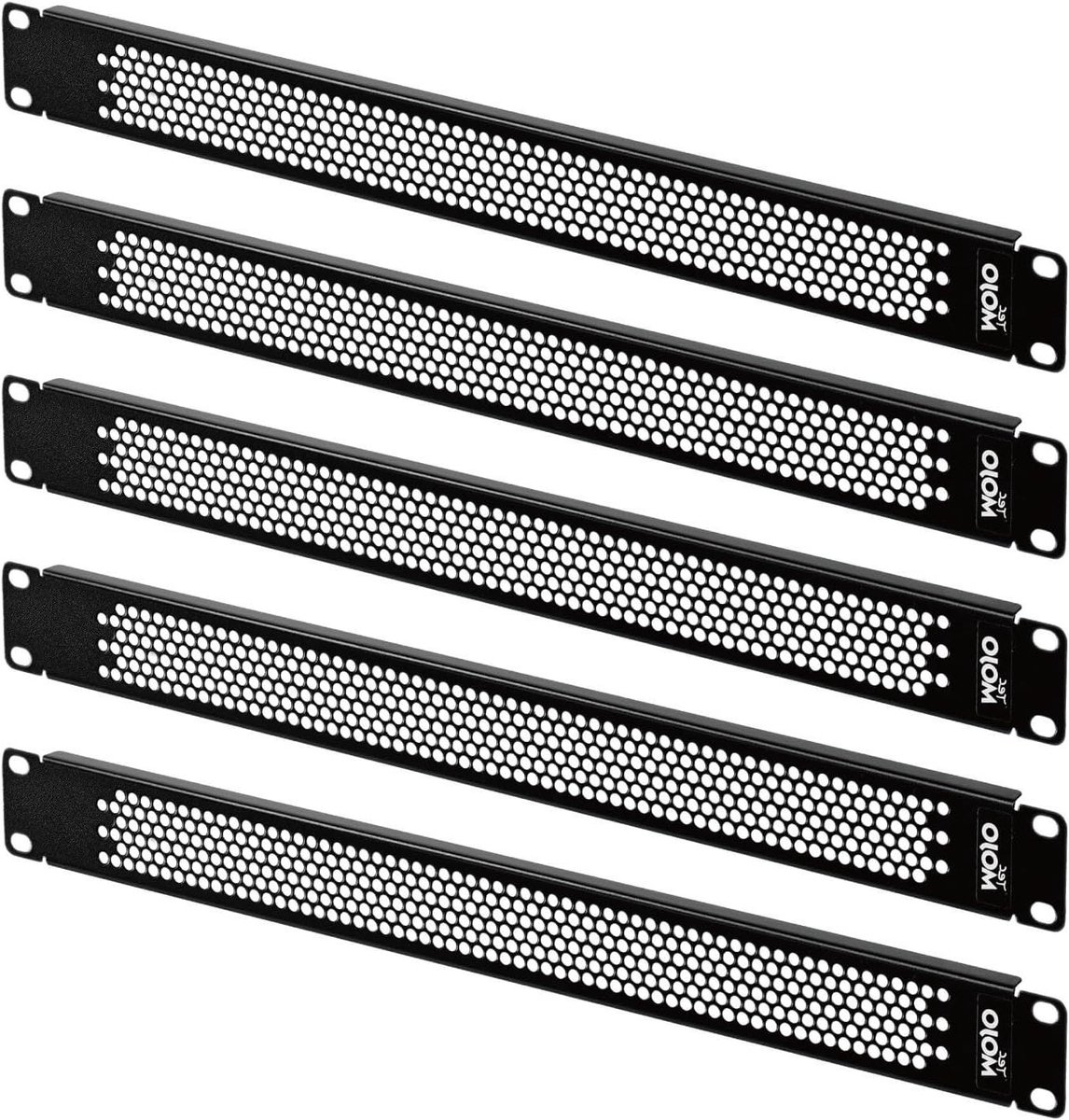 Blindpaneel Rackmontage - Paneel Plaat - Serverkast Organisatie - Geperforeerd Ontwerp - 1U 5 Stuks - Zwart