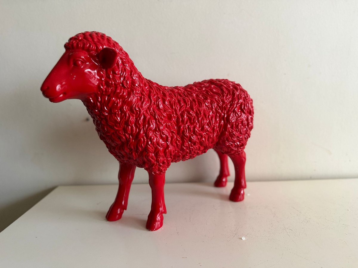 Goodyz- Boerderij dieren- Schapen- Schaap - Kleurige Schapen - Rood - Staand - L