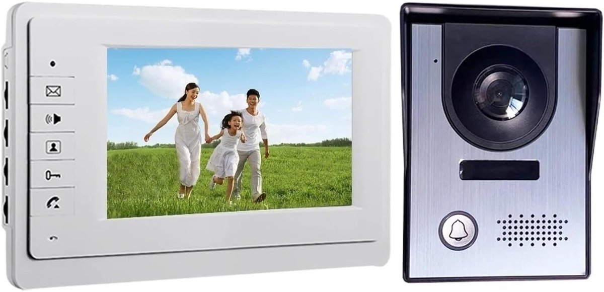 Video Intercom Systeem - Deurcamera Monitor - Veilige Toegang - 7 Inch Kleurenscherm - Ultra-dun Design - Zilver