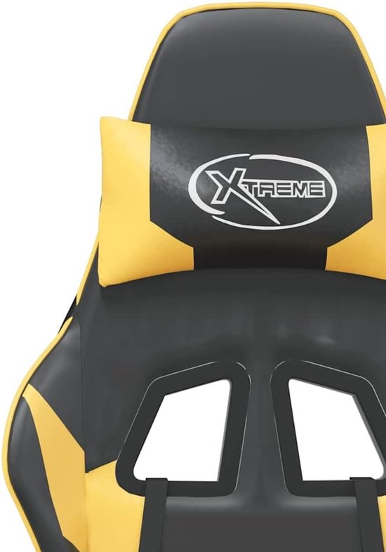Gaming Stoel - Comfortabele Fauteuil - Ontspannen Zitten - Met Voetensteun - Niet Gespecificeerd - Zwart/Goud — afbeelding 5