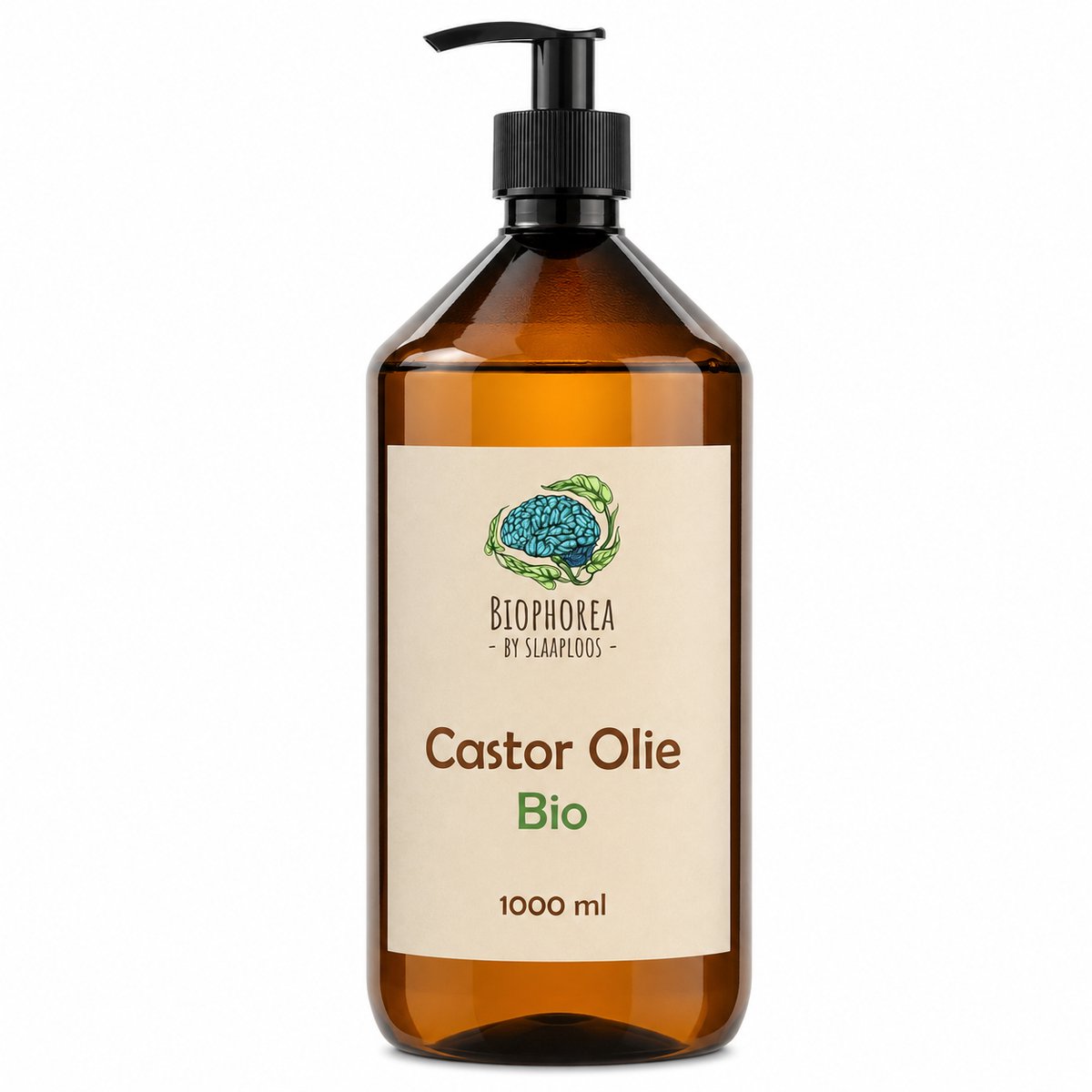 Slaaploos Castor olie - 1000ml - 100% Puur Biologisch Koudgeperst - Wonderolie - Biophorea Castorolie - Basisolie voor etherische oliën
