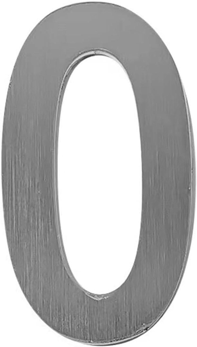 Huisnummerbord - Deurcijfer Sticker - Huis Herkenbaar Maken - Hoogglans Gepolijst - 75 mm - Zilver