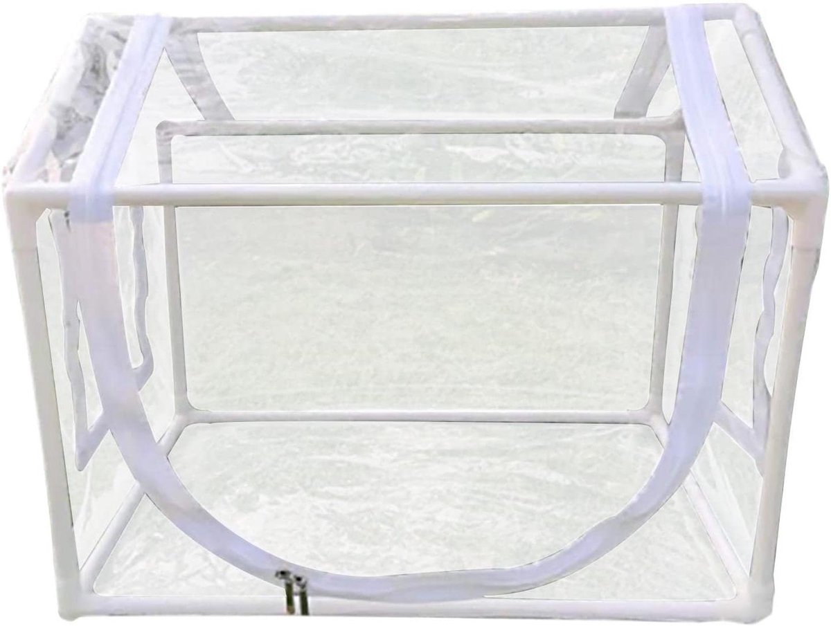 Kleine Kas - Plantentent Beschermhoes - Planten Beschermen - Transparante PVC Hoes - 60x40x50 cm - Wit