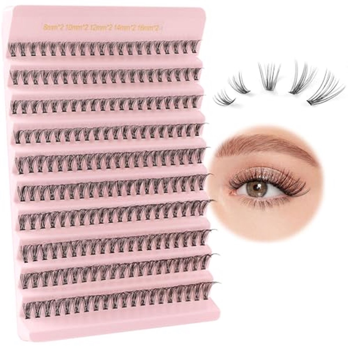 Natuurlijke Nepwimpers - Wispy Wimperextensies voor Doe-Het-Zelf Wimperverlenging - 200 Stuks