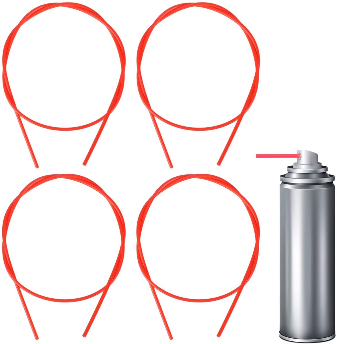 Dailygoods- Spuitbussproeiers 12 Stuks - Flexibele Verlengbuis 50cm