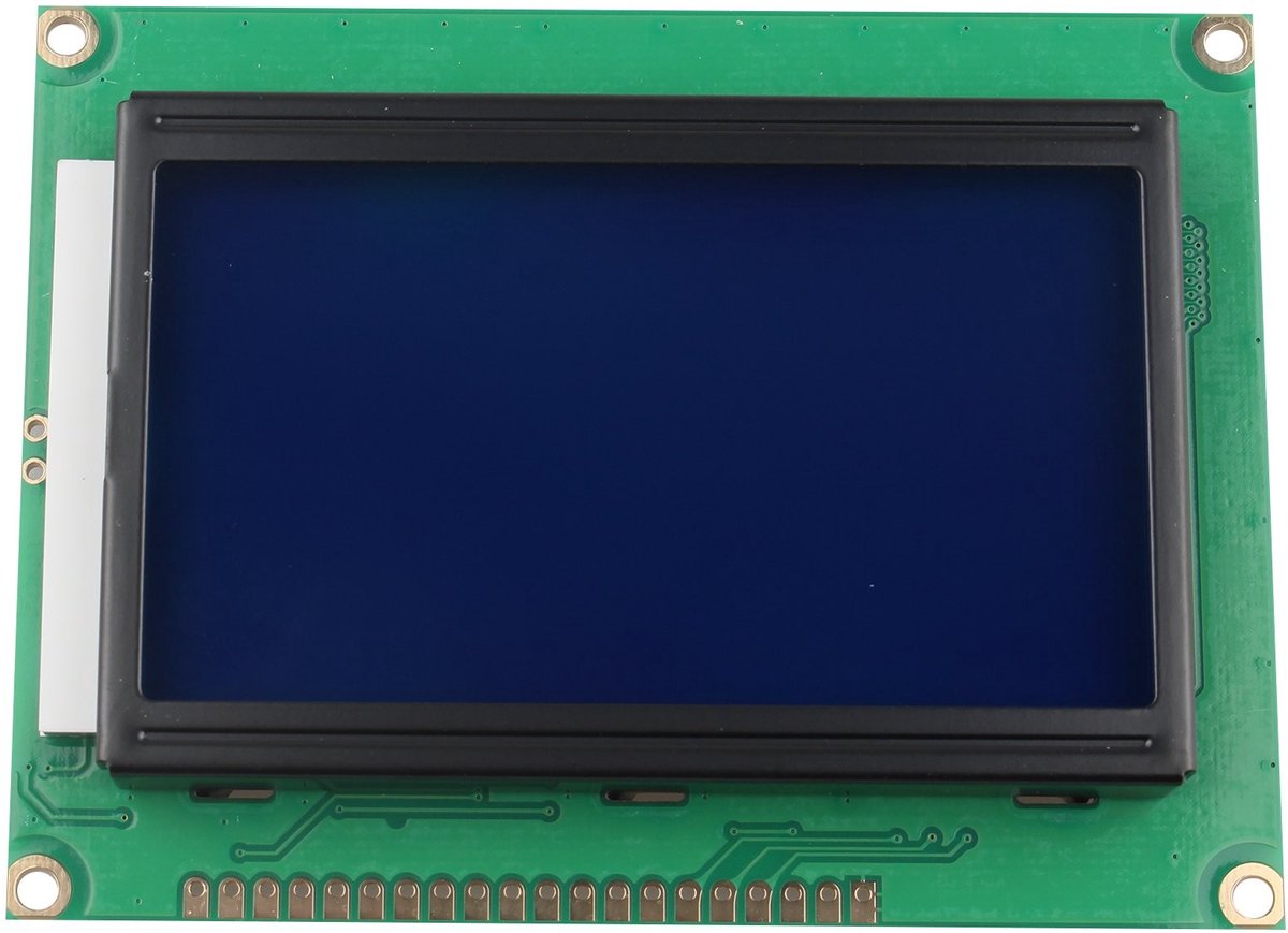 Byshayne- LCD-Scherm 128 x 64 Pixels - Grafische Tekenmatrix - Blauwe Achtergrondverlichting - Compatibel met Arduino - Voor 3D-Printers - Helder Scherm - Display