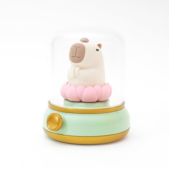 Nachtlamp - Veldman Living - Magische Nachtlamp Capibara - Nachtlampje voor Kinderen - Nachtlampje kinderen - USB oplaadbaar - Rustgevende Nachtverlichting - Slaaplampje - Kindernachtlamp - Droomlampje - LED Slaaplamp - Kinderkamer - Groen van Veldman Living — afbeelding 5