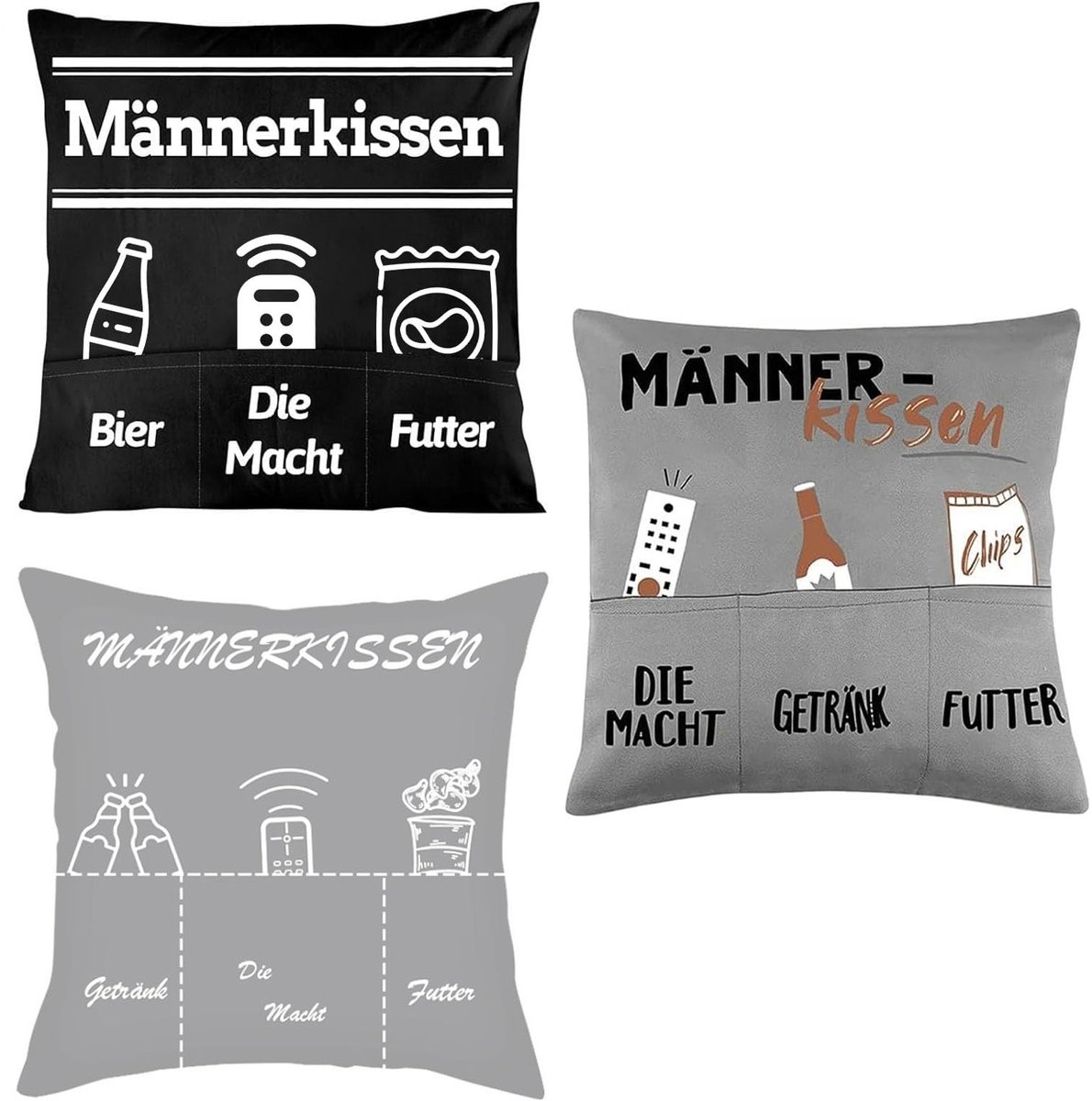 Cosensi- Kussensloop 45x45 cm - Set van 3 - Gepersonaliseerd met zakken - Onzichtbare ritssluiting - Zacht en duurzaam - Verjaardagscadeau - Kussenhoes