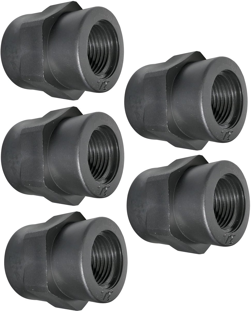 Cosensi- Reductie Set van 5 - Vrouw/vrouw Schroefverbindingen - 1/2''/3/4'' Draad - Intern Draad Verminderd Nippel - PN 10 Bar - Kunststof - Verbindingsstuk