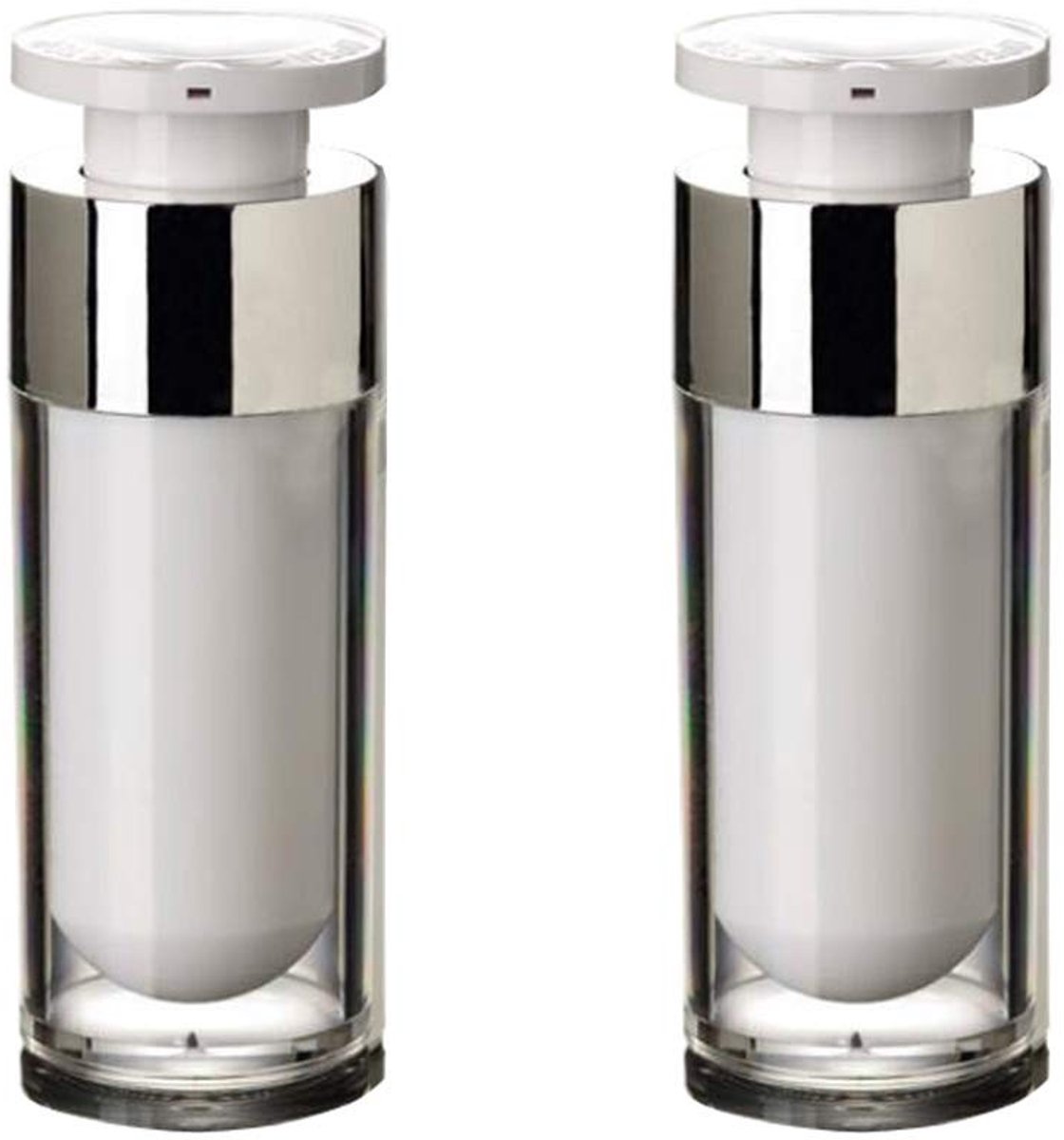 Cosensi- Pompflacon 30ml - Leeg - Acryl - Airless - Cosmetische Dispenser - Transparant met Gouden Pomp - Makkelijk in Gebruik - Cosmeticfles