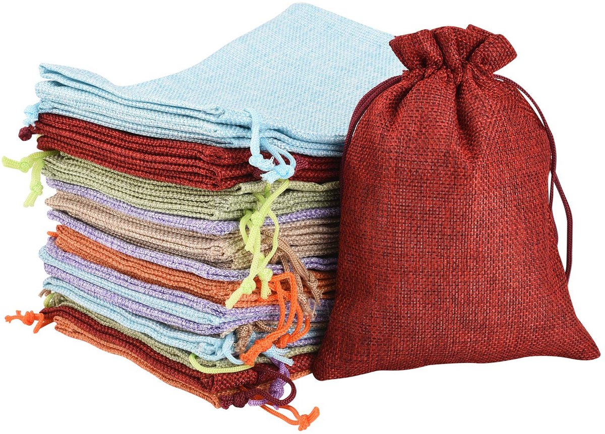 Cosensi- Katoenen Zakjes 30 Stuks 13 x 18 cm - Geschenktas - Cadeauzakjes - Sieradenzakjes - Jute Zakjes - Zachte Binnenkant - Geschenkzakjes