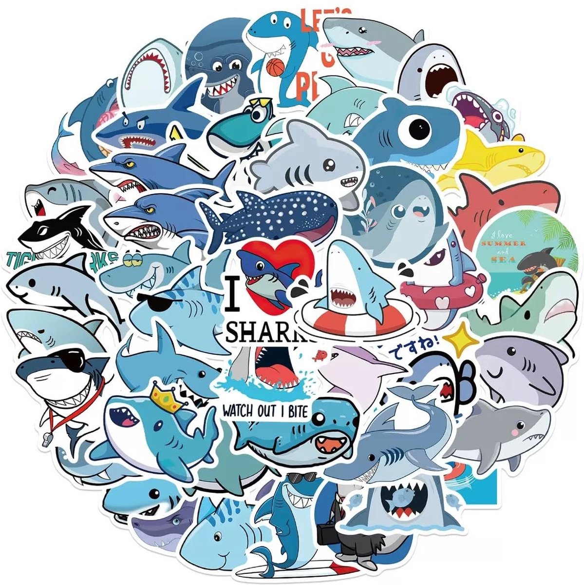 Cosensi- Oceaanstickers 50 Stuks - Vinylstickers - Waterdichte Stickers - PVC Stickers - Grappige Stickers - Zeebewoners Decoratie