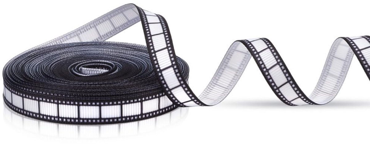 Cosensi- Filmband 9,14 m - Decoratie Lint - Vintage Filmontwerp - Polyester - Retro Charme - Doe-het-zelf Gebruik - Decoratielint