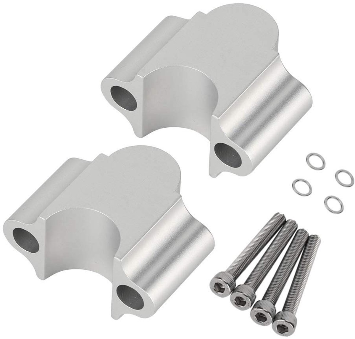 Cosensi - Stuur Risers - Aluminium Handbar Riser 7/8 inch - Universele Klem - Zwart/Elektroplaat - Motorfiets Toebehoren - Geschikt voor Diverse Me...