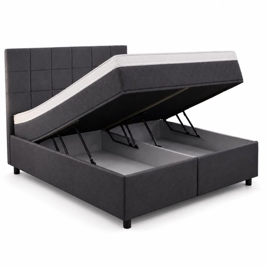 Maan Boxspring 160x200 Antraciet met Opbergruimte - Maan matras - €849,95