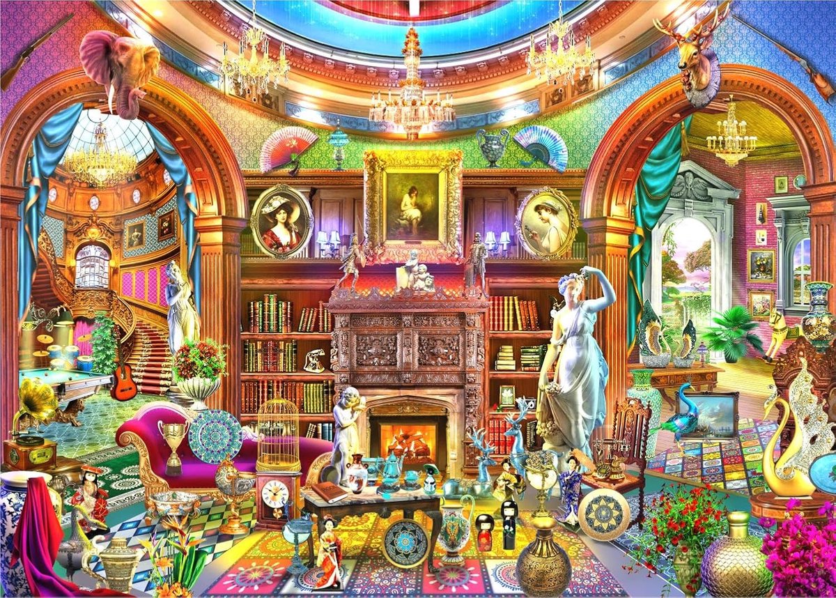 1000 Stukken Puzzel - Huis Bibliotheek - Puzzel voor Volwassenen met Antireflectie & Soft Touch Technologie