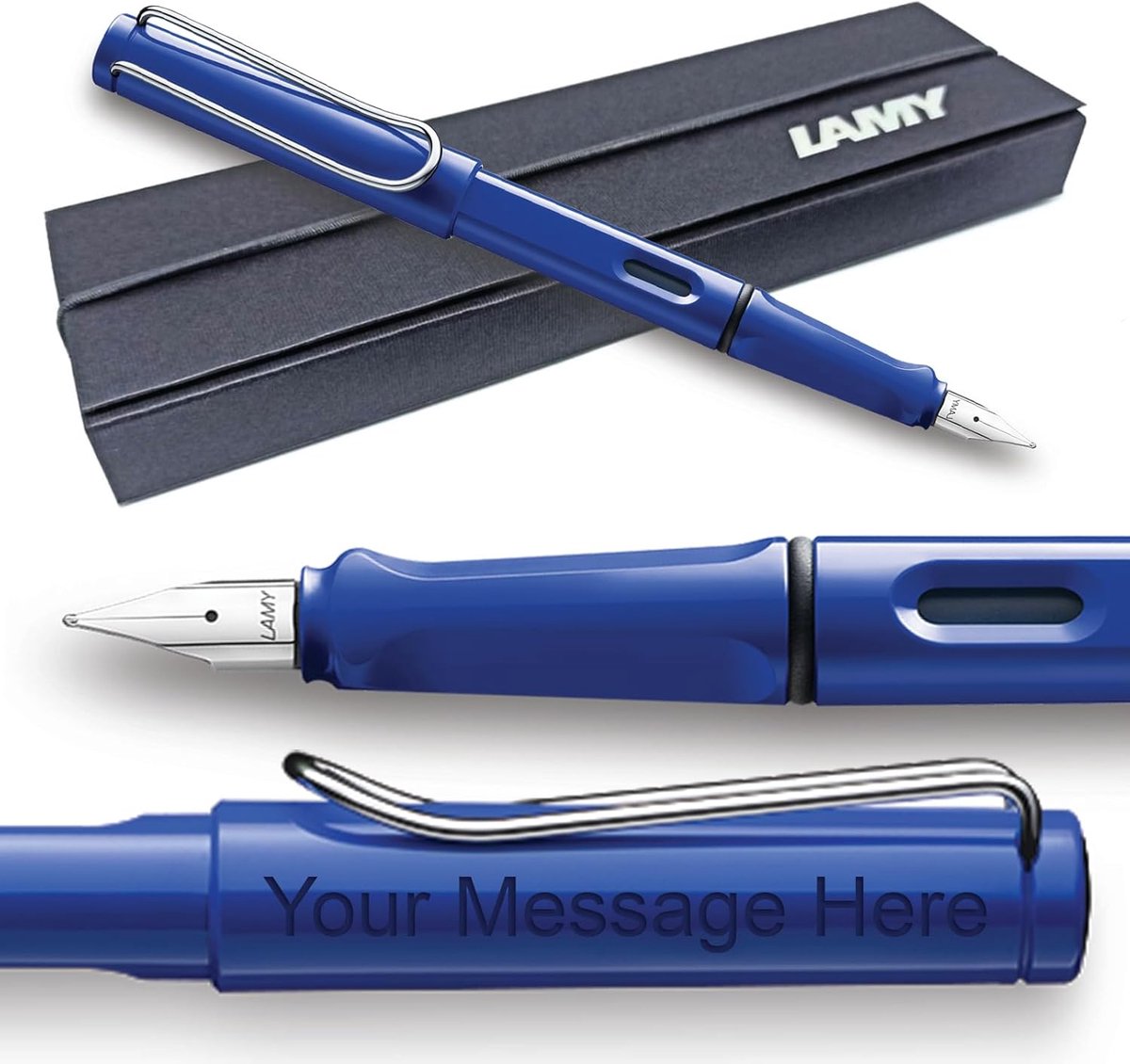 Vulpen Met Gravering - Schrijfinstrument - Dagelijks Schrijven - 1.9mm Cursieve Punt - Blauw