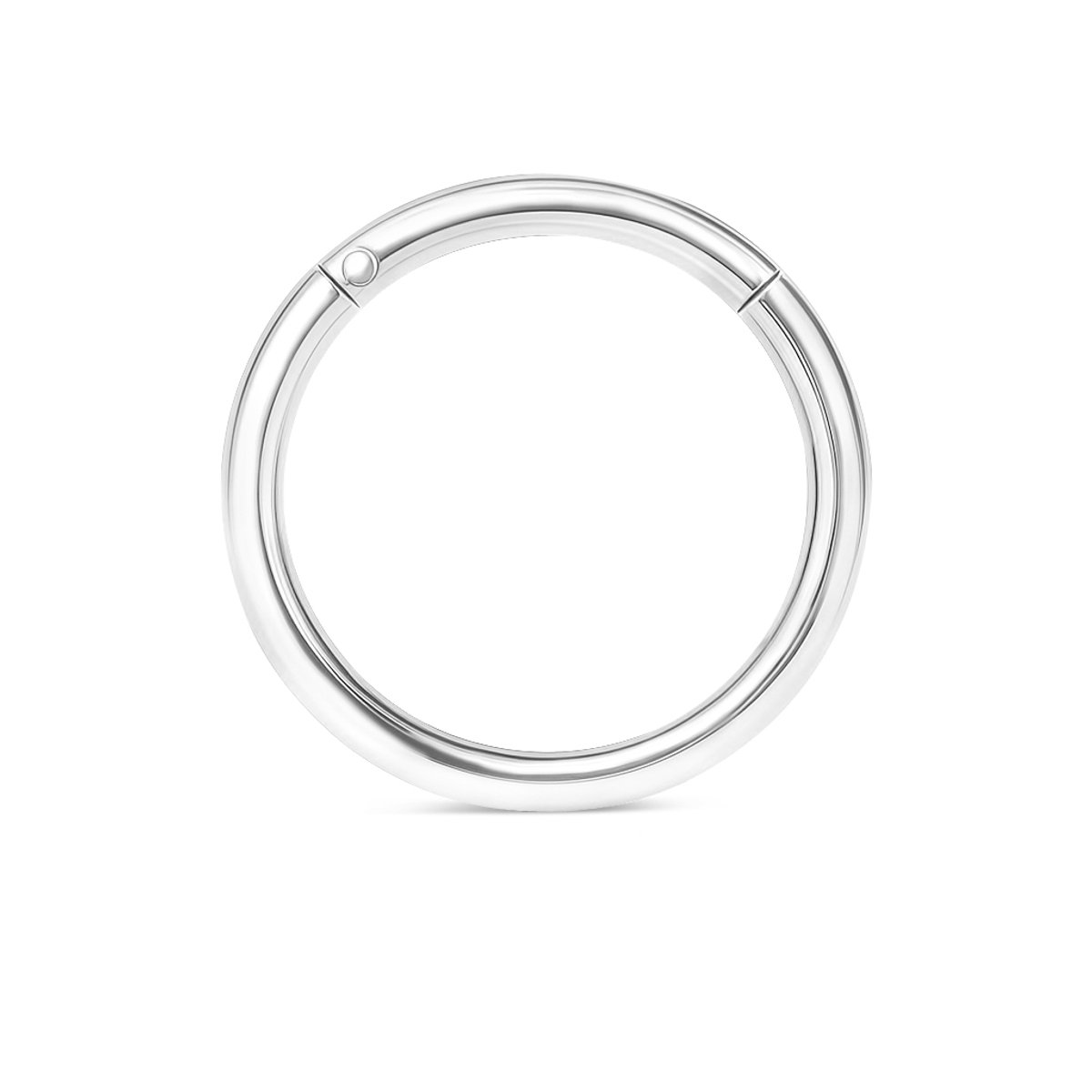 14kt - Witgouden Segment Ring met Scharnier - 1,2 mm Staaf Dikte - 8 mm Diameter - 14 Karaat Witgouden Piercing Ring - Echt Goud (585) - Inclusief Echtheidscertificaat