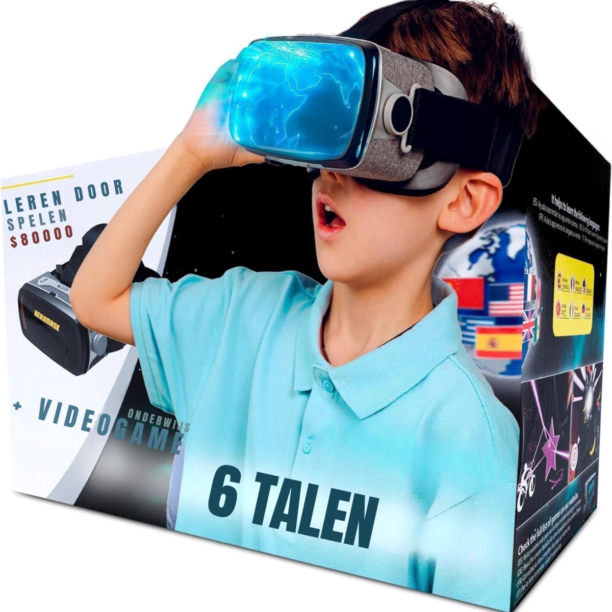 QUOVO®VR Bril met controllers - VR Bril - VR-brillen - Zwart - 21cm x 15cm x 12cm