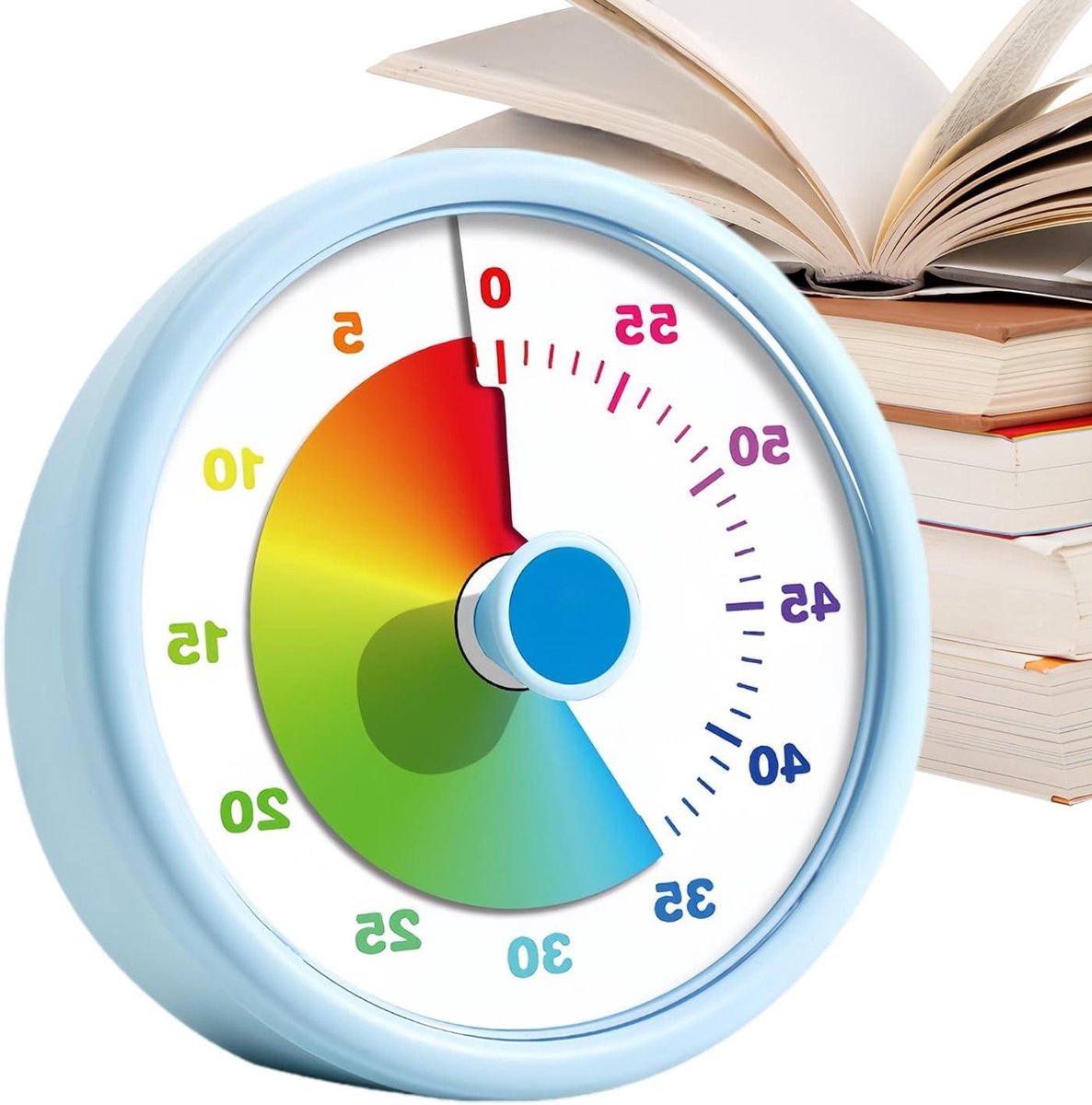Kind Timer - Visuele Klok - Tijdmanagement Leren - Stille Werking - 11 cm Hoog - Blauw