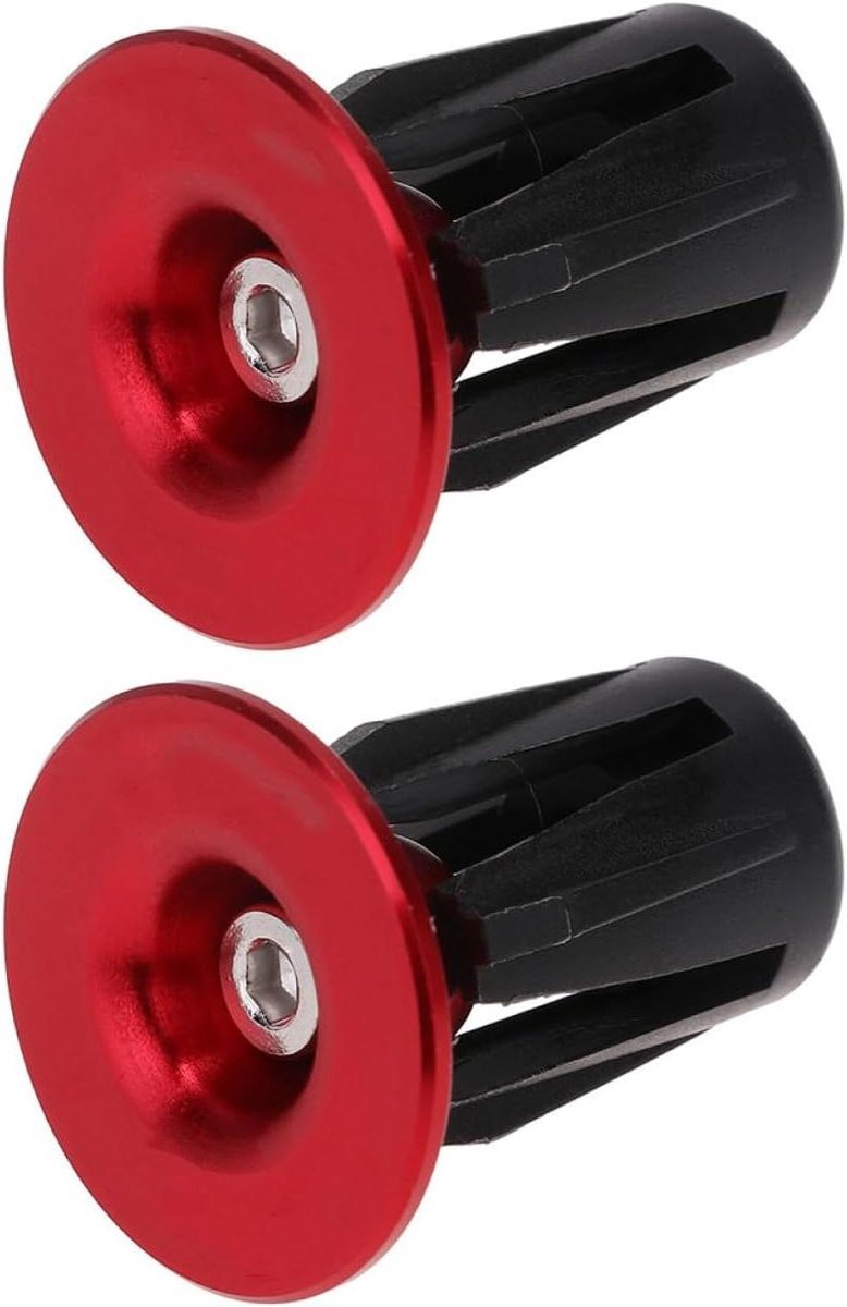 Fiets Stuurdoppen - Handvat Eindkappen - Wegfietsen - Aluminium Legering - 22-24mm - Donkerrood