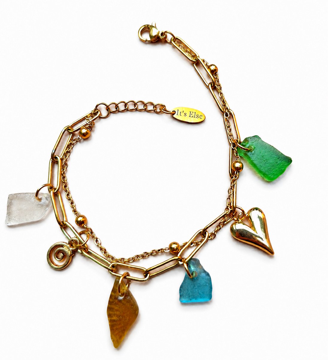 Armbandje met zeeglas