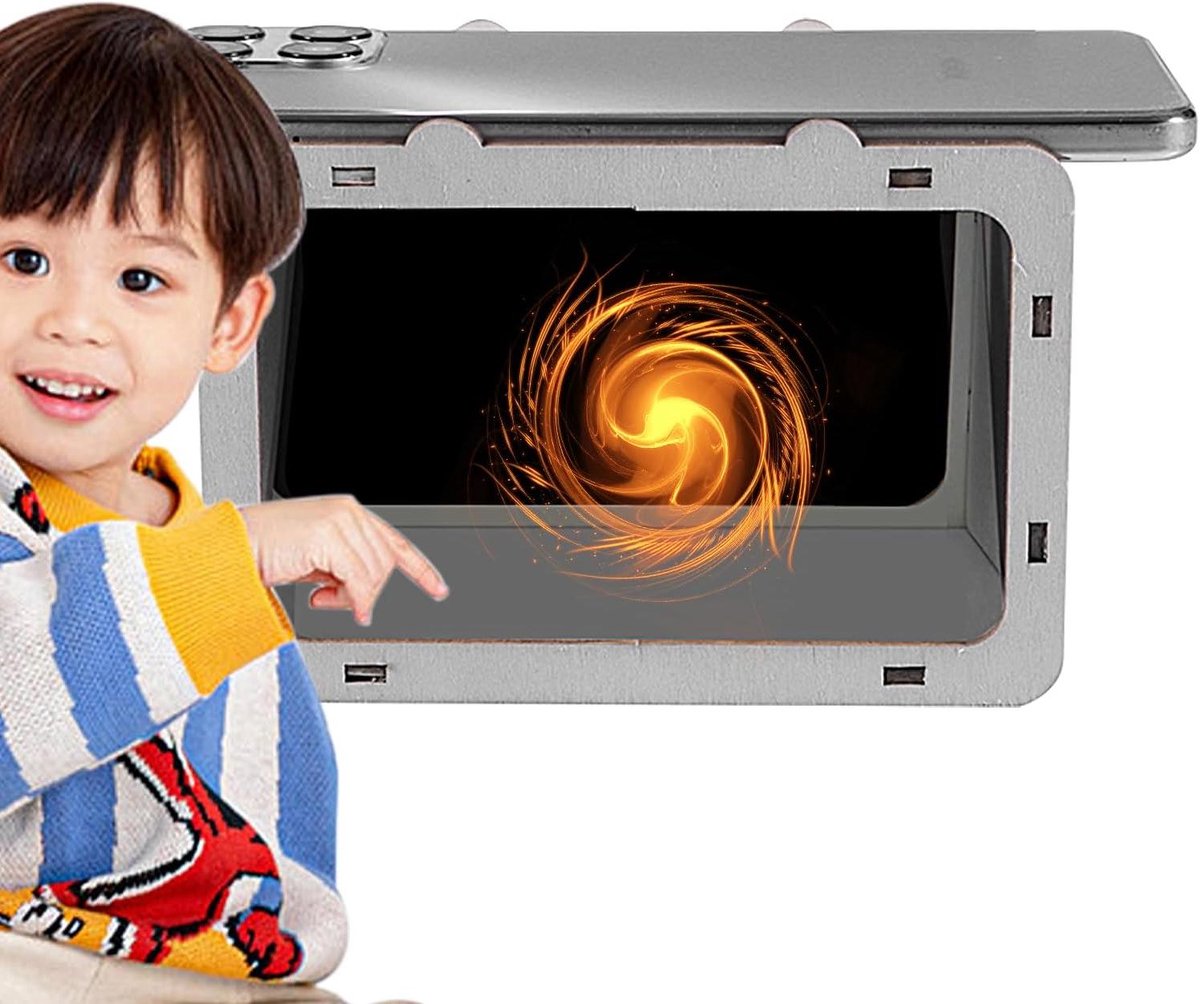 Holografische Projector - 3D Display - Interactief Leren - Smartphone Compatibel - 13 x 10 x 9 cm - Houtkleurig