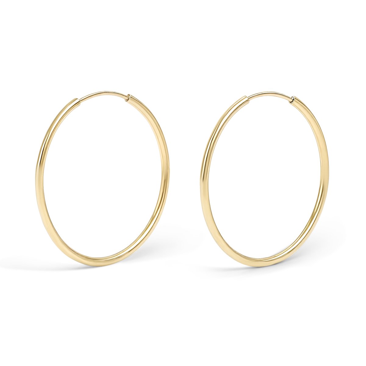 14kt - Geelgouden Oorringen (Hoops) 26 mm - 0,8 mm Staaf Dikte - 14 Karaat Gouden Oorbellen voor Dames - Tijdloze Hoepeloorbellen - Echt Goud (585) - Inclusief Echtheidscertificaat