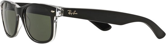 Ray-Ban RB2132 New Wayfarer Sunglasses 55mm, Black And Transparent — afbeelding 5