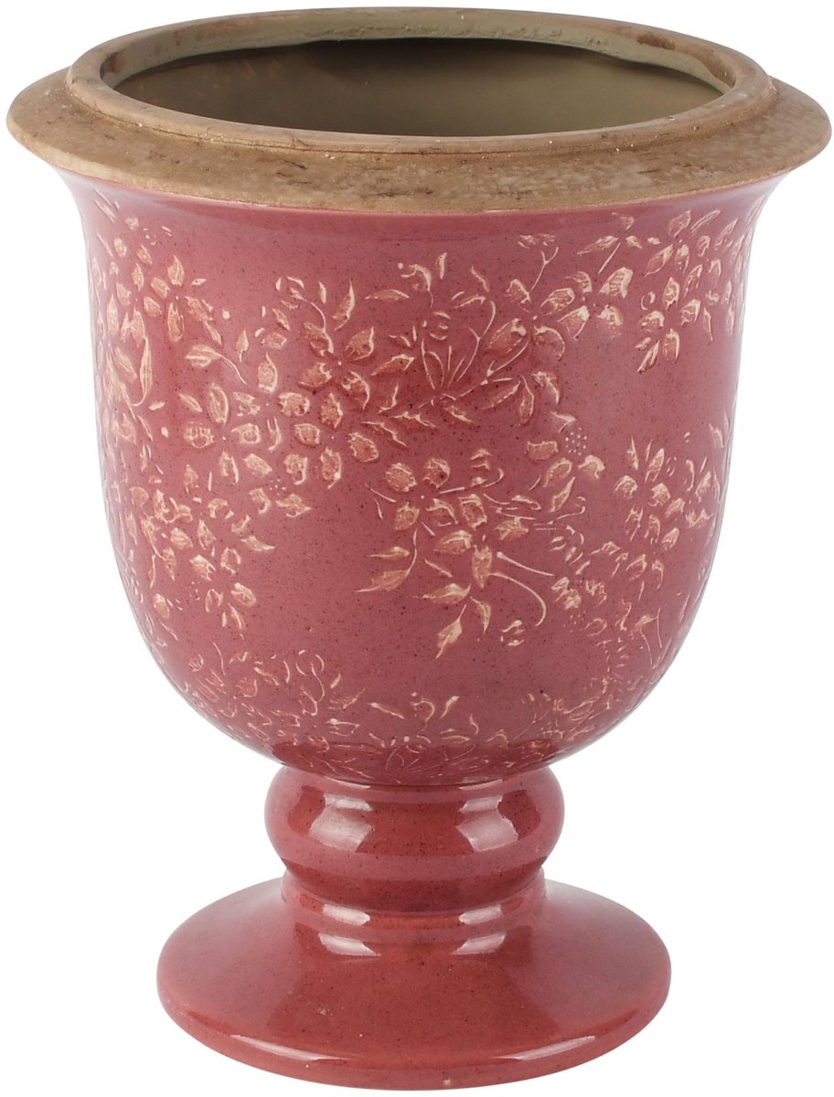 Dekoratief | Bloempot op voet 'Antique Terra', keramiek, 17x17x21cm | A265482