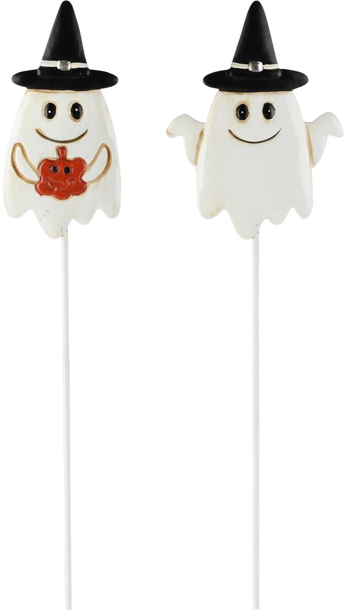Dekoratief | Tuinprikker spookje, metaal, 6x1x40cm, set van 2 stuks | A265408