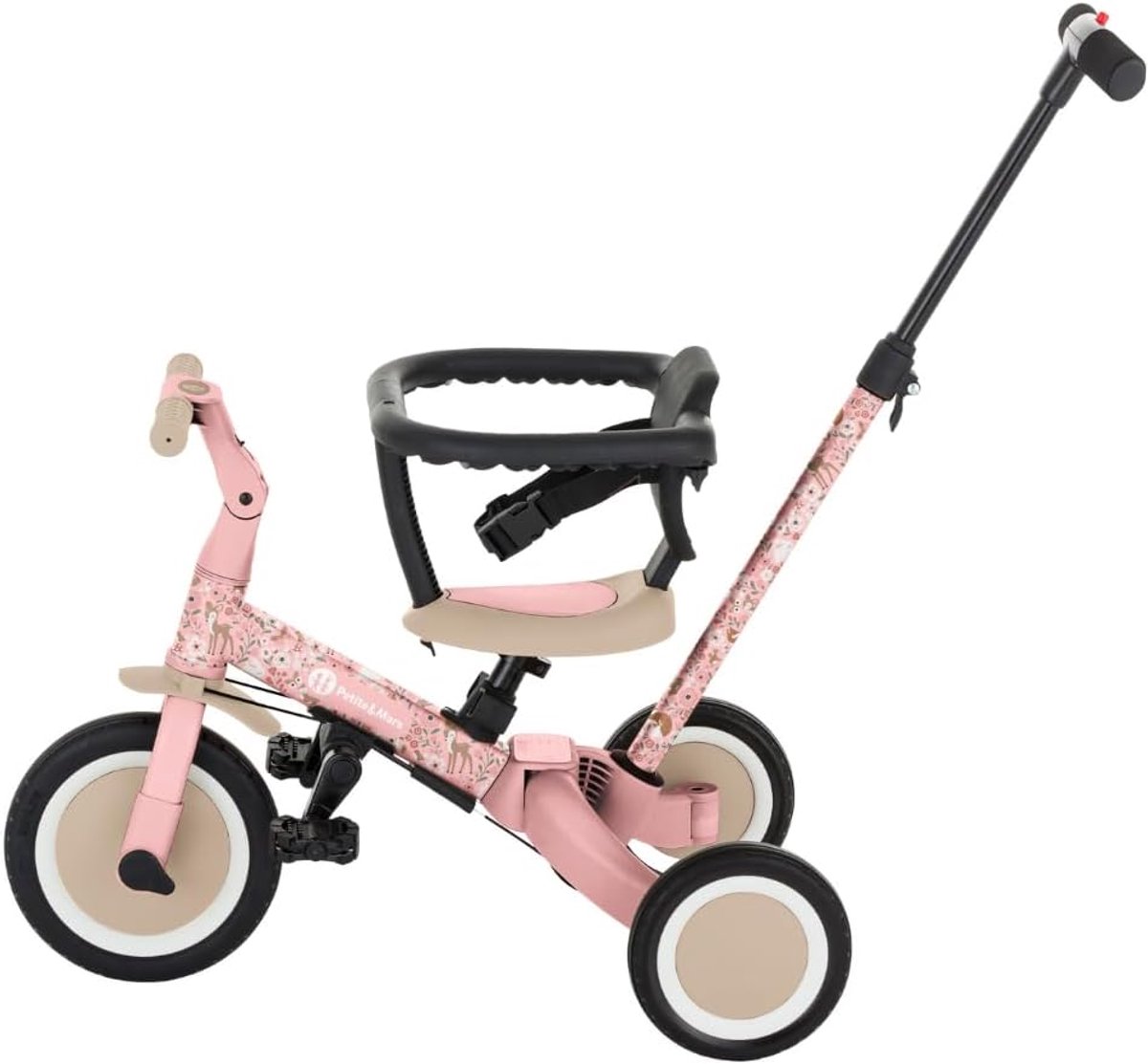 Kind driewieler Loopfiets fiets Kind ontwikkeling Vijf standen 67 cm lengte Bosroze