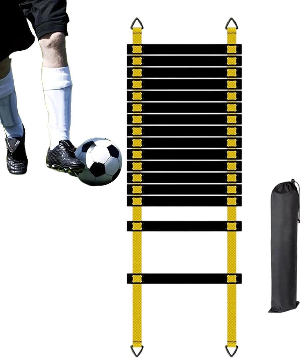 Trainingsladder Voor Voetenwerk En Coördinatie - Universele Draagbare Fitnessuitrusting - Sport Coördinatieladder Set - Voor Atleten Uit De Sporten Voetbal Hockey Tennis Badminton En Baan- En