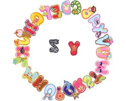 COHEALI 3 Sets Cartoon Letter Doek Sticker Alfabet Patches Brief Opstrijkbare Patches Cartoon Schoen Letters Leuke Katoenen Stof Brief Kleding Polyester Materiaal Kind Reparatie