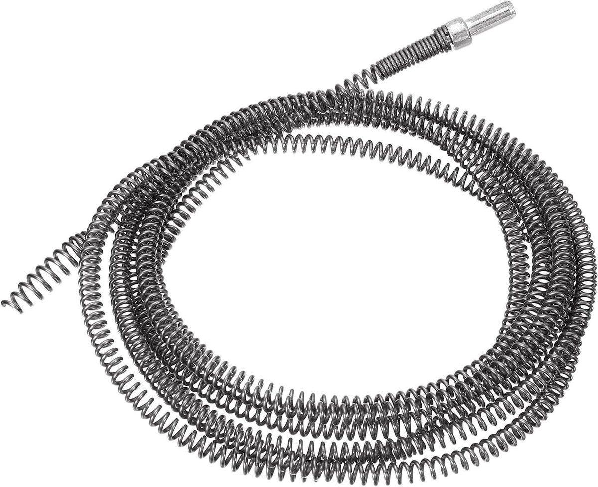 Drain Coil Cable - Ontstoppingsveer Rioolreiniger - Afvoer Ontstoppen - Flexibele Veer - 400 cm - Grijs