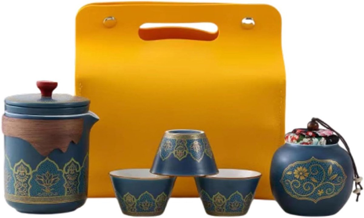 Aziatisch Theeservies - Kungfu Theeset - Thee Ceremonie - Keramisch Draagbaar - Volwassenen Set - Multi