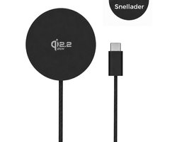 Mastersøn Draadloze Oplader iPhone & Android - MagSafe Qi2 Snellader 25W - Zwart