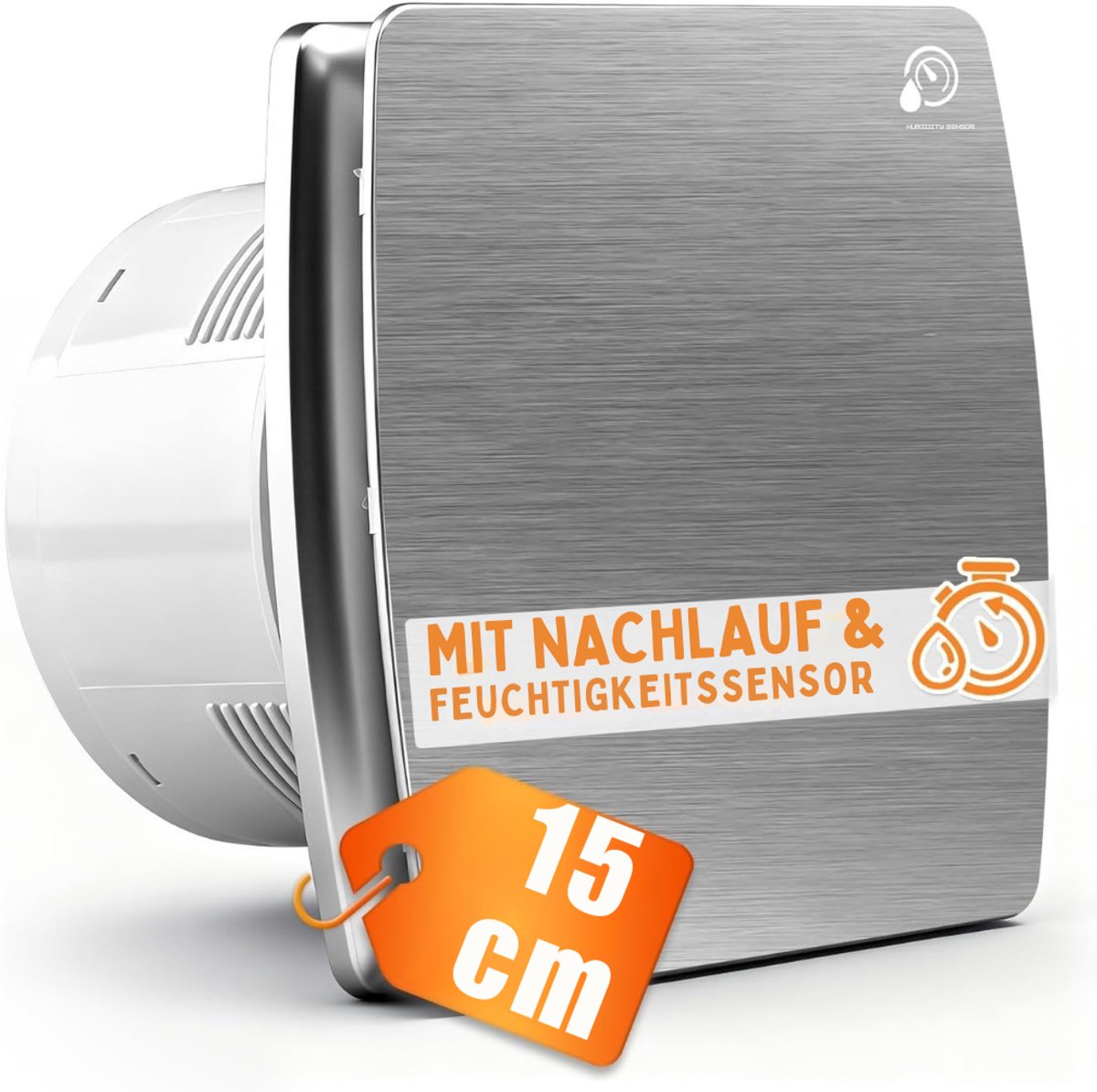 CLVP® Afzuiging Badkamer - Buisventilator - Badkamerventilator met Vochtsensor - 21x21 CM