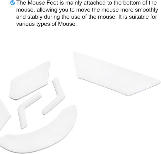 Muisvoetjes Wit 0.8mm Afgeronde Gebogen Randen voor G903 Gaming Muis - 3 Sets Vervanging — afbeelding 3