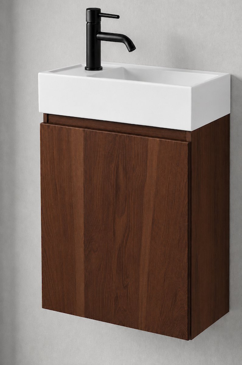 LINEA UNO - Volda 40 links - Walnoot - Toiletmeubel - - 301728