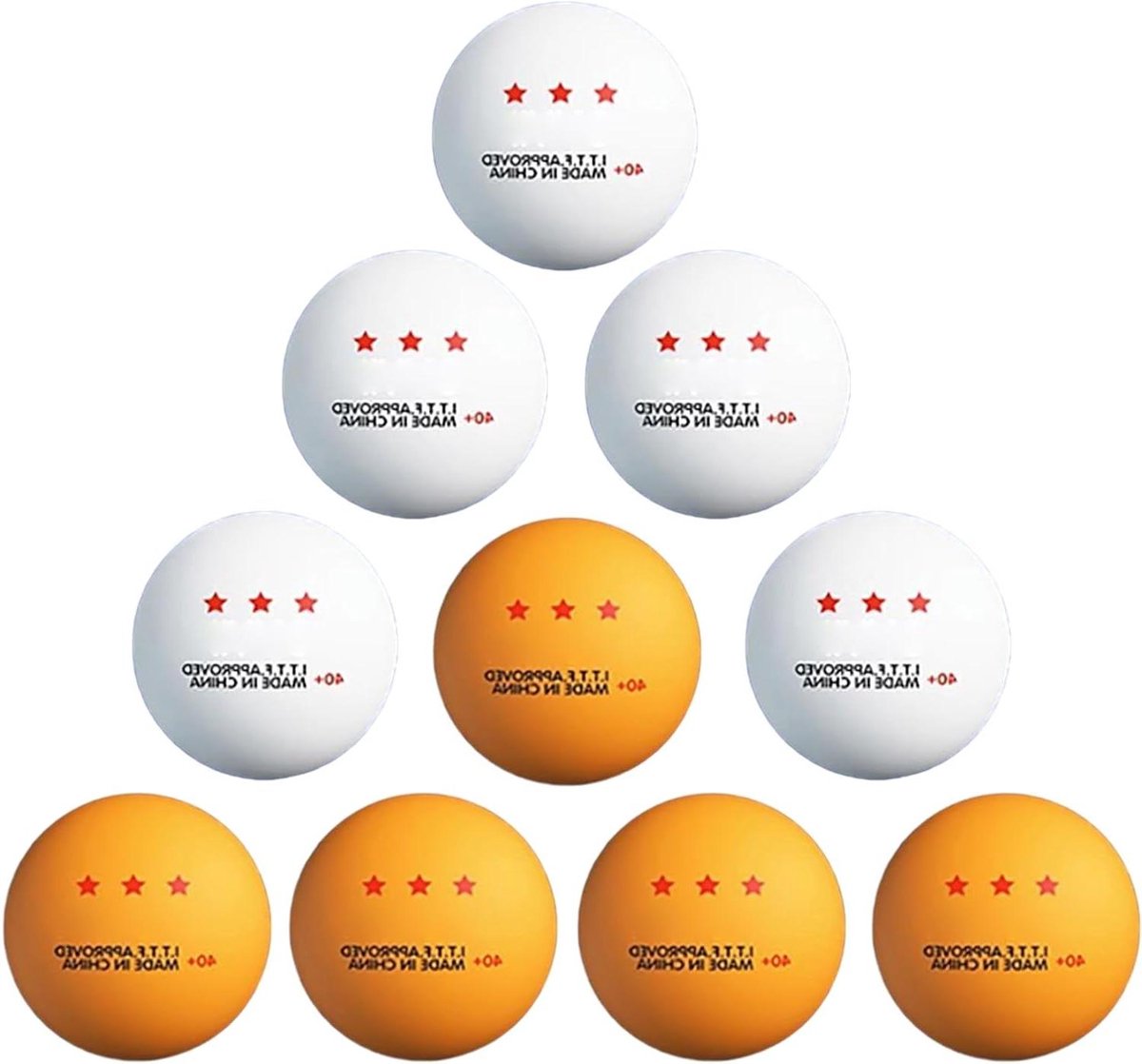 Tafeltennis Ballen - Pingpong Ballen - Wedstrijd Training - 3-Ster Kwaliteit - 10 Stuks - Wit Geel