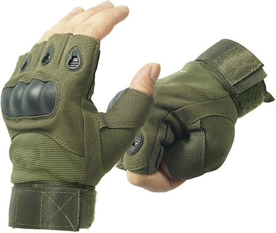 Airsoft - paintball vingerloze handschoenen leger groen maat XL | bol.com