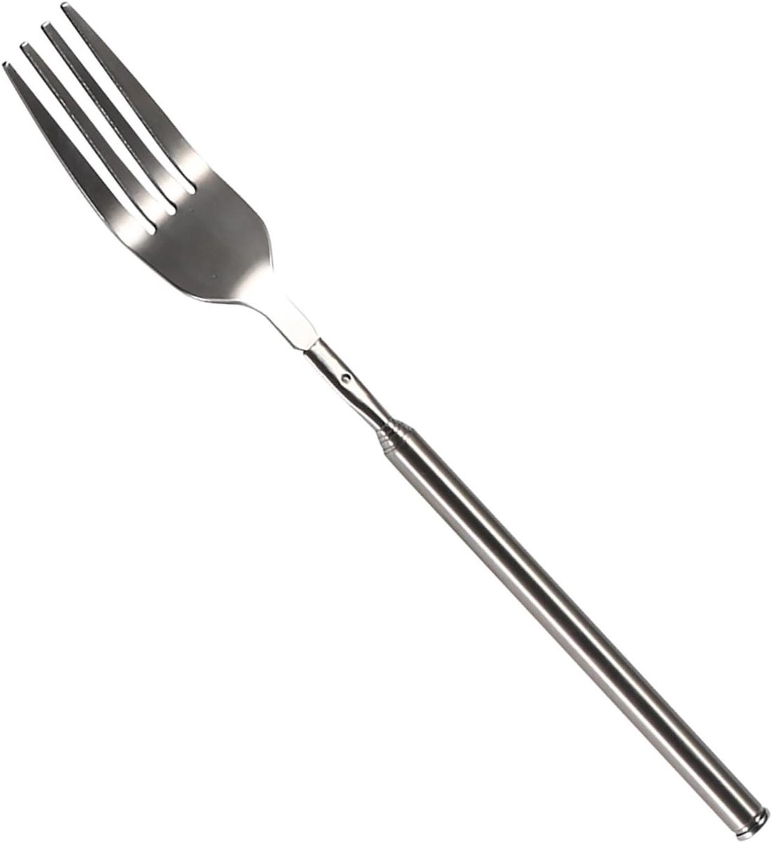 Uitschuifbare Vork - Telescopische Vork Lange Vork - Grillen en Dineren - Verstelbare Lengte - 22-64.5 cm - Zilverkleurig