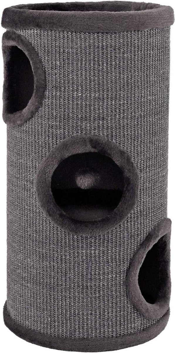 QIN® Krabton Voor Katten - Krabmeubel - Krabzuil - Grijs - 36cm x36cm x 70cm